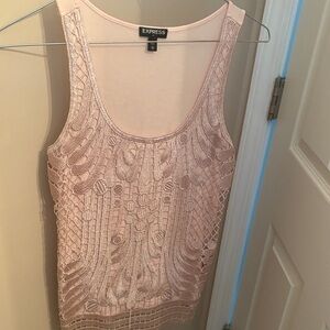 Express Light Pink Textured Tank Top